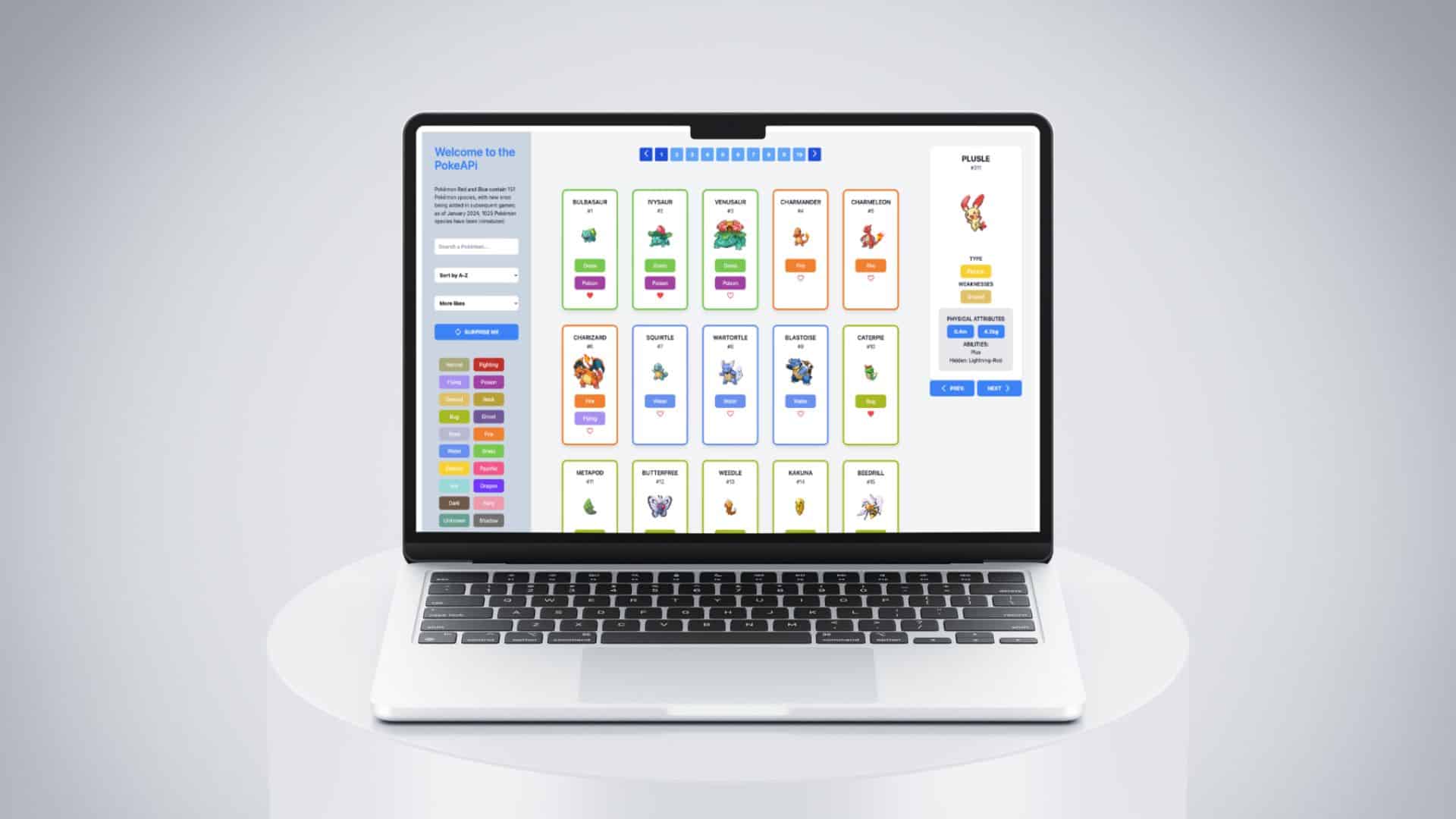 Pokémon API → brows +1000 characters